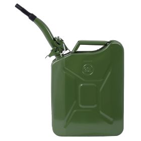 20 Liter (5 Gallon) Jerry Fuel Can with Flexible Spout, Portable Jerry Cans Fuel Tank Steel Fuel Can, Fuels Gasoline Cars, Trucks, Equipment, GREEN