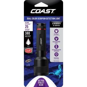 COAST PX300 White & UV LED Flashlight 175 Lumens 4.5 Volts 400 NM PX4 Lifetime Warranty, 6.9 oz