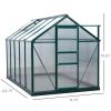 10' x 6' x 7' Aluminum Polycarbonate Walk-In Garden Greenhouse UV-Resistant