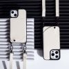 Noemie Napa Crossbody Strap and Wallet Phone Case for iPhone 13 Pro, White/Black