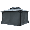 10X13ft Patio Gazebo with Netting & Curtains, Black