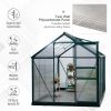 10' x 6' x 7' Aluminum Polycarbonate Walk-In Garden Greenhouse UV-Resistant