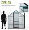 10' x 6' x 7' Aluminum Polycarbonate Walk-In Garden Greenhouse UV-Resistant