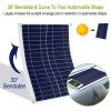 Outdoor Solar Panel 12V 25W Car Battery Charger IP68 Waterproof w/ 3.0A Dual USB Charging Clip Line