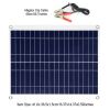 Outdoor Solar Panel 12V 25W Car Battery Charger IP68 Waterproof w/ 3.0A Dual USB Charging Clip Line