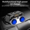 JaJaBor Car Cigarette Lighter Socket Splitter QC3.0 Dual USB Fast Charge Type C PD20W Charger Independent Switch Power Adapter