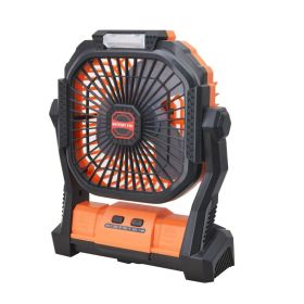 s7800mAh Portable Camping Fan Rechargeable Multifunctional Mini Fan USB Outdoor Hang Ceiling Fan Led Light Desktop Fan Power Bank (Color: Orange)